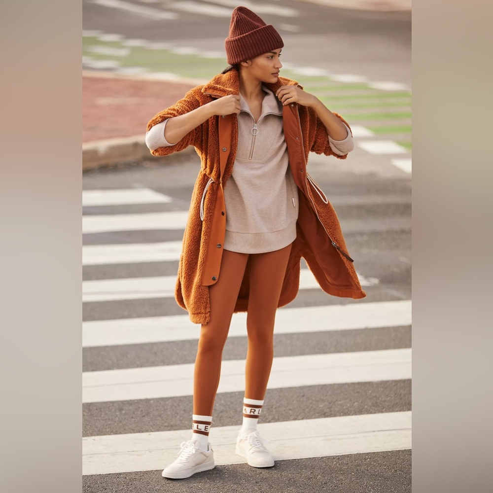 Varley Jones Teddy Long Coat in Caramel Cafe - Picture 7 of 10